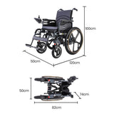 Darrahopens Health & Beauty EQUIPMED Power Electric Wheelchair, Folding, 12km Max Range, Lithium Battery, 24" Rear Wheels, Black