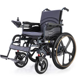 Darrahopens Health & Beauty EQUIPMED Power Electric Wheelchair, Folding, 12km Max Range, Lithium Battery, 24" Rear Wheels, Black