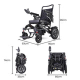 Darrahopens Health & Beauty Equipmed Power Electric Wheelchair, Folding, 15km Max Range, Aluminium Frame, Lithium Battery, Black