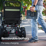 Darrahopens Health & Beauty Equipmed Power Electric Wheelchair, Folding, 15km Max Range, Aluminium Frame, Lithium Battery, Black