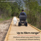 Darrahopens Health & Beauty Equipmed Power Electric Wheelchair, Folding, 15km Max Range, Aluminium Frame, Lithium Battery, Black