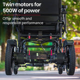Darrahopens Health & Beauty Equipmed Power Electric Wheelchair, Folding, 15km Max Range, Aluminium Frame, Lithium Battery, Black