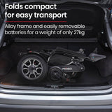 Darrahopens Health & Beauty Equipmed Power Electric Wheelchair, Folding, 15km Max Range, Aluminium Frame, Lithium Battery, Black