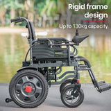 Darrahopens Health & Beauty EQUIPMED Power Electric Wheelchair, Folding, 20km Max Frame, Wider Seat, Lithium Battery, Black