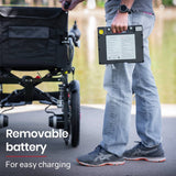 Darrahopens Health & Beauty EQUIPMED Power Electric Wheelchair, Folding, 20km Max Frame, Wider Seat, Lithium Battery, Black