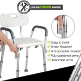 Darrahopens Health & Beauty > Health & Wellbeing Adjustable Medical Shower Chair Portable Stool Mobility bathtub chair