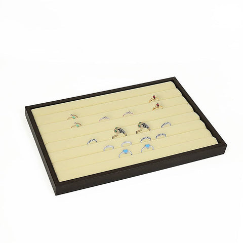 darrahopens Health & Beauty > Makeup 7 Slot Velvet Ring Earring Tray Storage Jewellery Display Display Stackable