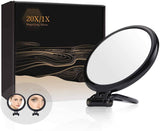 darrahopens Health & Beauty > Makeup Mirrors 20X Magnifying Hand Mirror Two Sided Use for Makeup Application, Tweezing, and Blackhead/Blemish Removal (12.5 cm Black)