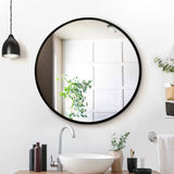 darrahopens Health & Beauty > Makeup Mirrors Embellir 70cm Round Wall Mirror Bathroom Makeup Mirror