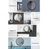 darrahopens Health & Beauty > Makeup Mirrors Embellir 70cm Round Wall Mirror Bathroom Makeup Mirror