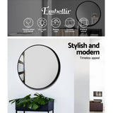 darrahopens Health & Beauty > Makeup Mirrors Embellir 70cm Round Wall Mirror Bathroom Makeup Mirror