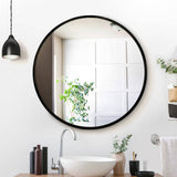 darrahopens Health & Beauty > Makeup Mirrors Embellir 80cm Wall Mirror Bathroom Round Makeup Mirror