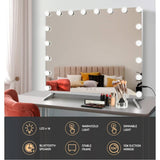 Darrahopens Health & Beauty > Makeup Mirrors Embellir Bluetooth Makeup Mirror with Light Hollywood LED Wall Mounted Cosmetic