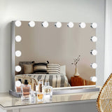 darrahopens Health & Beauty > Makeup Mirrors Embellir Hollywood Frameless Makeup Mirror With 15 LED Lighted Vanity Beauty 58cm x 46cm