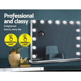 darrahopens Health & Beauty > Makeup Mirrors Embellir Hollywood Frameless Makeup Mirror With 15 LED Lighted Vanity Beauty 58cm x 46cm