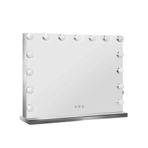 darrahopens Health & Beauty > Makeup Mirrors Embellir Hollywood Frameless Makeup Mirror With 15 LED Lighted Vanity Beauty 58cm x 46cm
