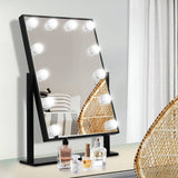 darrahopens Health & Beauty > Makeup Mirrors Embellir LED Standing Makeup Mirror - Black