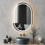 Darrahopens Health & Beauty > Makeup Mirrors Embellir LED Wall Mirror With Light 50X75CM Bathroom Decor Oval Mirrors Vanity