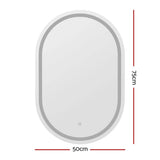 Darrahopens Health & Beauty > Makeup Mirrors Embellir LED Wall Mirror With Light 50X75CM Bathroom Decor Oval Mirrors Vanity