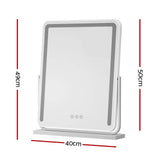 Darrahopens Health & Beauty > Makeup Mirrors Embellir Makeup Mirror with Lights Hollywood Vanity LED Mirrors White 40X50CM