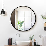 darrahopens Health & Beauty > Makeup Mirrors Embellir Round Wall Mirror 50cm Makeup Bathroom Mirror Frameless
