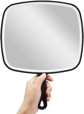Darrahopens Health & Beauty > Makeup Mirrors Extra Large Black Handheld Mirror with Handle (31,5 x 23 cm)
