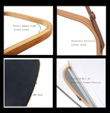 darrahopens Health & Beauty > Makeup Mirrors Hanging Full Length Wall Mirror - Solid Bamboo Frame and Adjustable Leather Strap for Bathroom and Bedroom