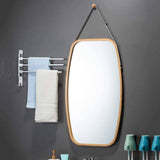 darrahopens Health & Beauty > Makeup Mirrors Hanging Full Length Wall Mirror - Solid Bamboo Frame and Adjustable Leather Strap for Bathroom and Bedroom