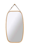 darrahopens Health & Beauty > Makeup Mirrors Hanging Full Length Wall Mirror - Solid Bamboo Frame and Adjustable Leather Strap for Bathroom and Bedroom