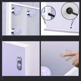 Darrahopens Health & Beauty > Makeup Mirrors Hollywood Makeup Vanity Mirror with LED Lights and Detachable 10X Magnification Mirror (White, 62 x 51 cm)