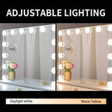 Darrahopens Health & Beauty > Makeup Mirrors Hollywood Makeup Vanity Mirror with LED Lights and Detachable 10X Magnification Mirror (White, 62 x 51 cm)