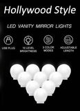 Darrahopens Health & Beauty > Makeup Mirrors Hollywood Vanity Style LED Makeup Lights Mirror with 3 Color Modes Lights with 10 Dimmable Bulbs (Mirror Not Include)