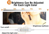 Darrahopens Health & Beauty > Makeup Mirrors Hollywood Vanity Style LED Makeup Lights Mirror with 3 Color Modes Lights with 10 Dimmable Bulbs (Mirror Not Include)