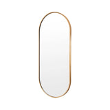 darrahopens Health & Beauty > Makeup Mirrors La Bella Gold Wall Mirror Oval Aluminum Frame Makeup Decor Bathroom Vanity 45 x 100cm