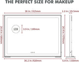 Darrahopens Health & Beauty > Makeup Mirrors Large Hollywood Makeup Mirror 3 Modes Lighted and Smart Touch Control (92 x 68 cm)