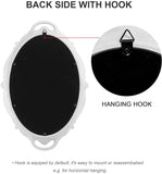 darrahopens Health & Beauty > Makeup Mirrors Oval Antique White 25 x 38 cm Vintage Carved Hanging Wall Mirror for Bedroom and Living-Room