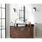 Darrahopens Health & Beauty > Makeup Mirrors Oval Mirror LED Anti-Fog 3 Colours Illuminated Bathroom Living Room
