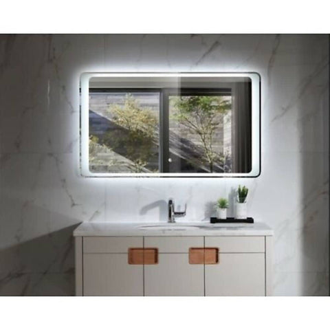 Darrahopens Health & Beauty > Makeup Mirrors Rectangular Mirror LED Anti-Fog 3 Colours Illuminated Bathroom Living Room