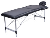 Darrahopens Health & Beauty > Massage 2 Fold Portable Aluminium Massage Table Massage Bed Beauty Therapy Black