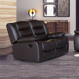 darrahopens Health & Beauty > Massage 2 Seater Recliner Sofa In Faux Leather Lounge Couch in Brown