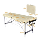 Darrahopens Health & Beauty > Massage 3 Fold Portable Aluminium Massage Table Massage Bed Beauty Therapy Beige