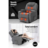 darrahopens Health & Beauty > Massage Artiss Electric Massage Chair Recliner Sofa Lift Motor Armchair Heating Fabric