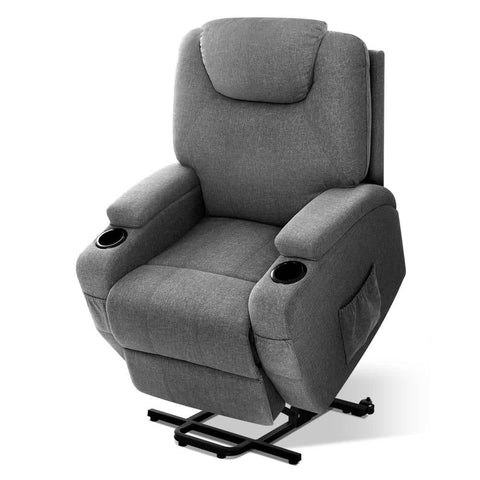 darrahopens Health & Beauty > Massage Artiss Electric Massage Chair Recliner Sofa Lift Motor Armchair Heating Fabric