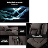 darrahopens Health & Beauty > Massage Artiss Electric Recliner Chair Lift Heated Massage Chairs Fabric Lounge Sofa