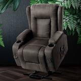 darrahopens Health & Beauty > Massage Artiss Electric Recliner Chair Lift Heated Massage Chairs Fabric Lounge Sofa