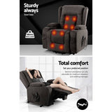 darrahopens Health & Beauty > Massage Artiss Electric Recliner Chair Lift Heated Massage Chairs Fabric Lounge Sofa