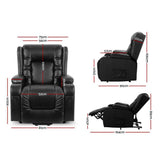 darrahopens Health & Beauty > Massage Artiss Electric Recliner Chair Lift Heated Massage Chairs Lounge Sofa Leather