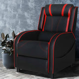 darrahopens Health & Beauty > Massage Artiss Recliner Chair Gaming Racing Armchair Lounge Sofa Chairs Leather Black