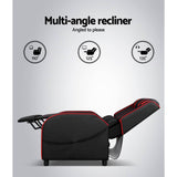 darrahopens Health & Beauty > Massage Artiss Recliner Chair Gaming Racing Armchair Lounge Sofa Chairs Leather Black