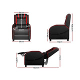 darrahopens Health & Beauty > Massage Artiss Recliner Chair Gaming Racing Armchair Lounge Sofa Chairs Leather Black